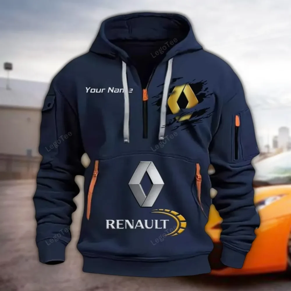 Urban Vehicle Hoodie Half Zipper, Sporty Fan Half-Zip Hoodie CAR113 - Navy