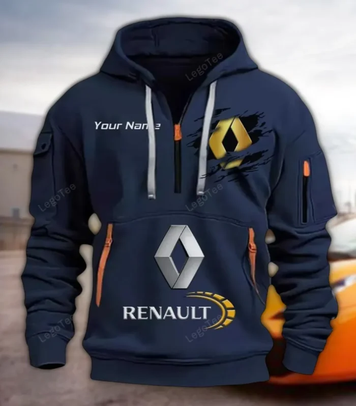Urban Vehicle Hoodie Half Zipper, Sporty Fan Half-Zip Hoodie CAR113 - Navy