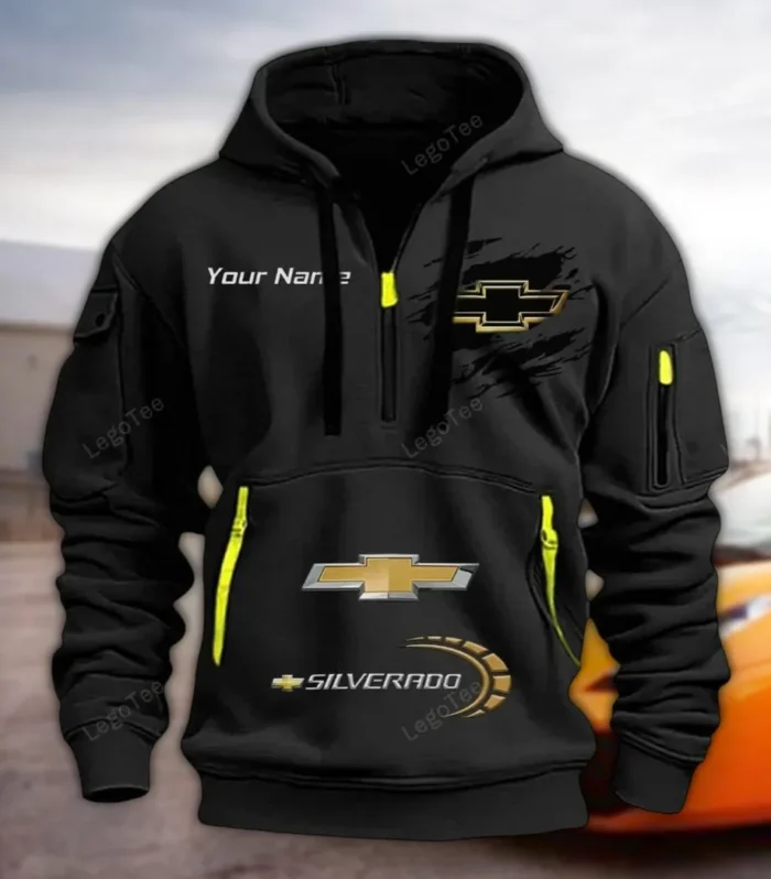 Off-Road Pickup Hoodie Half Zipper, Fan Pride Half-Zip Hoodie CAR113 - Black