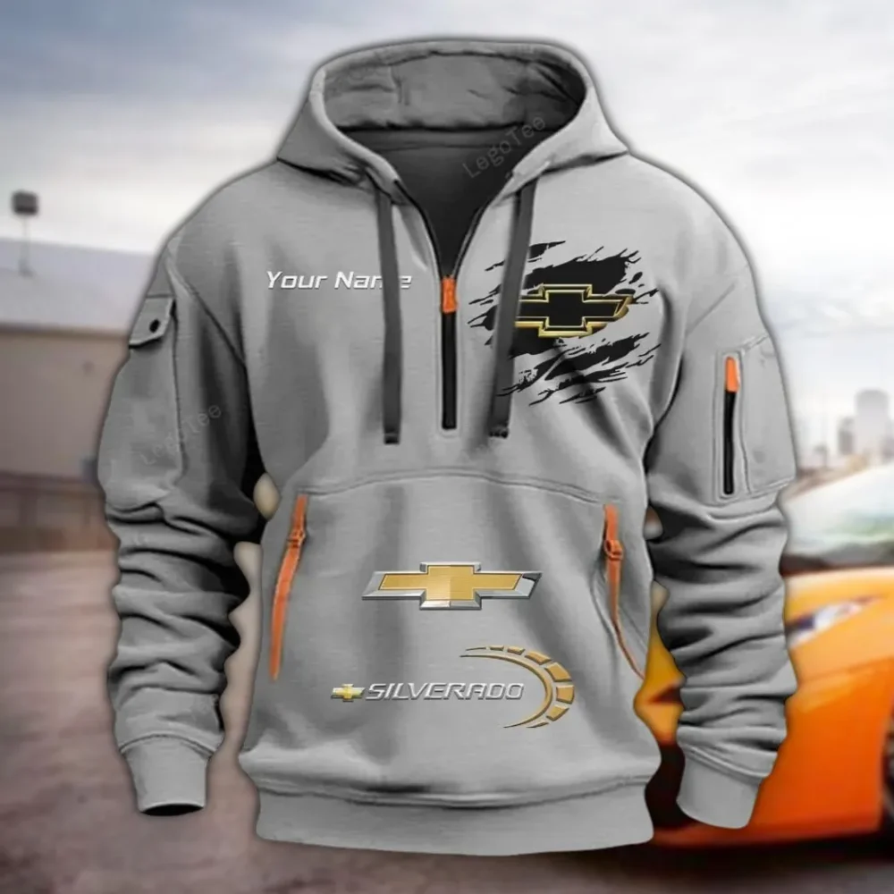 Strong Cargo Truck Hoodie Half Zipper, Performance Fan Hoodie CAR113 - Gray