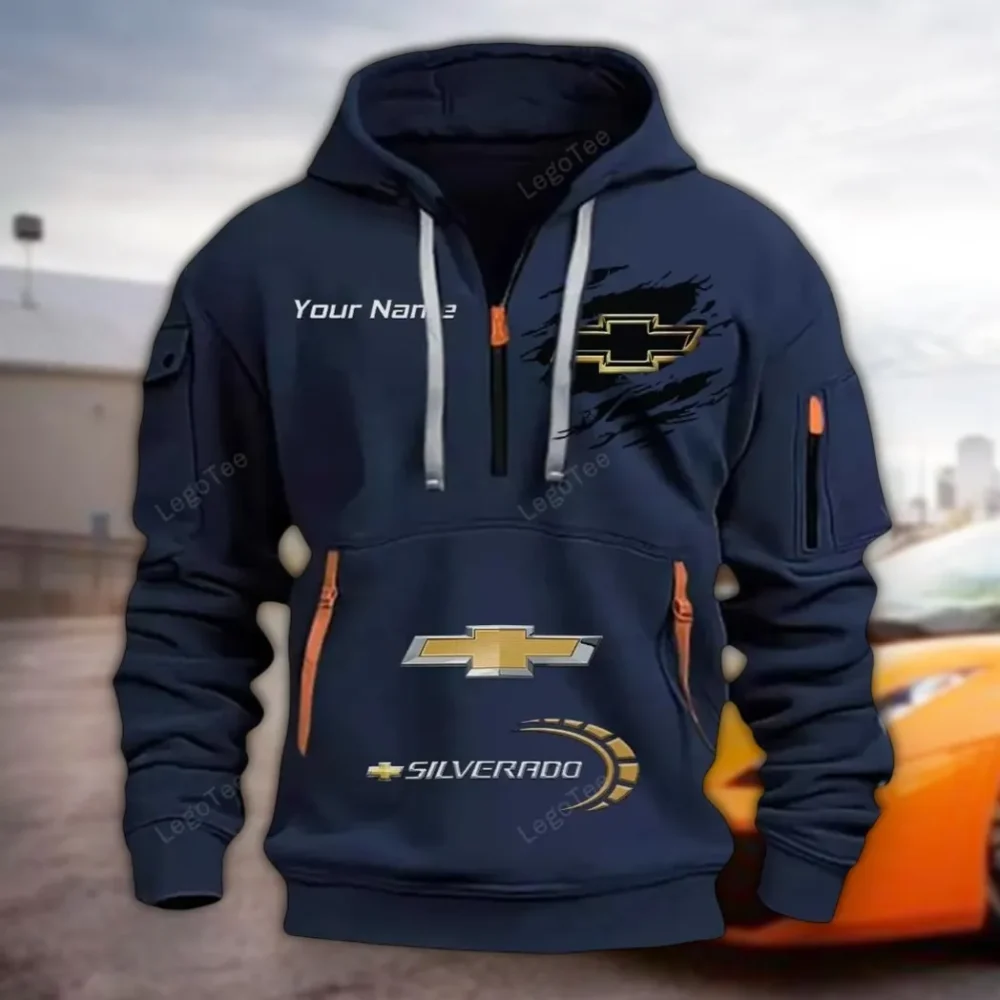 American Work Truck Hoodie Half Zipper, Everyday Fan Hoodie CAR113 - Navy