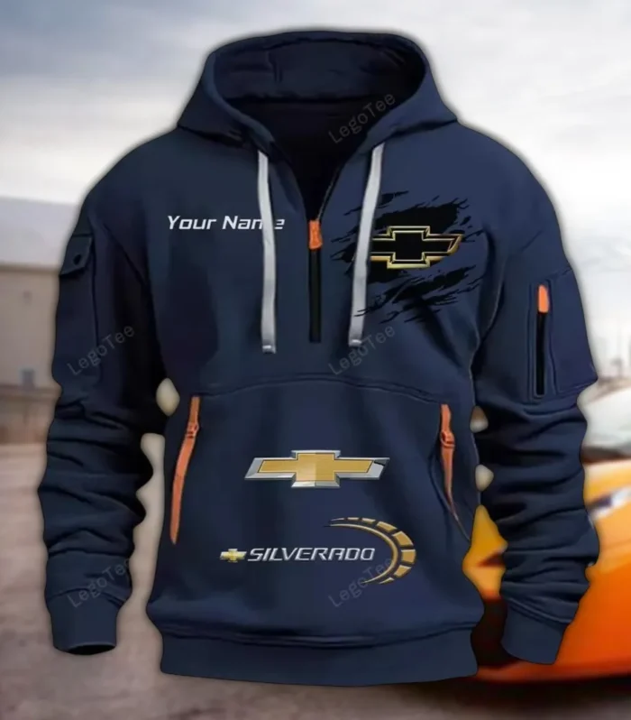 American Work Truck Hoodie Half Zipper, Everyday Fan Hoodie CAR113 - Navy