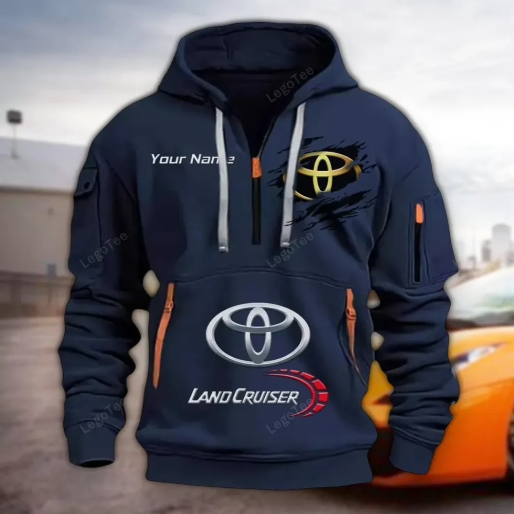 Utility Off-Roader Hoodie Half Zipper, True Fan Hoodie CAR113 - Navy
