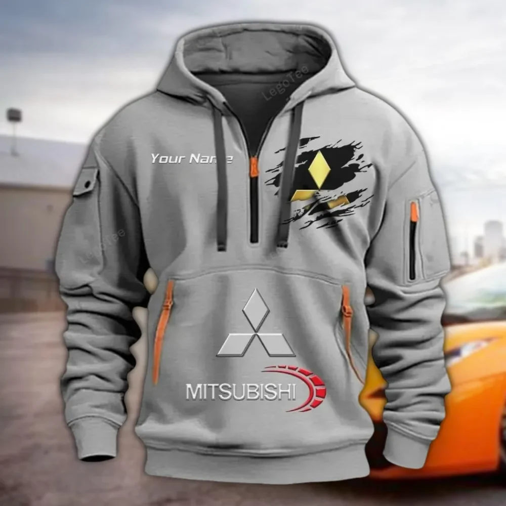 Off-Road SUV Hoodie Half Zipper, Lifestyle Fan Half-Zip Hoodie CAR113 - Gray