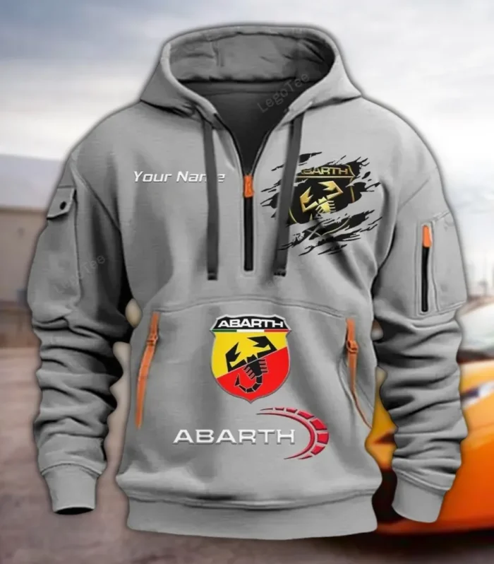 Performance Car Hoodie Half Zipper, Everyday Comfort Half-Zip Hoodie CAR113 - Gray