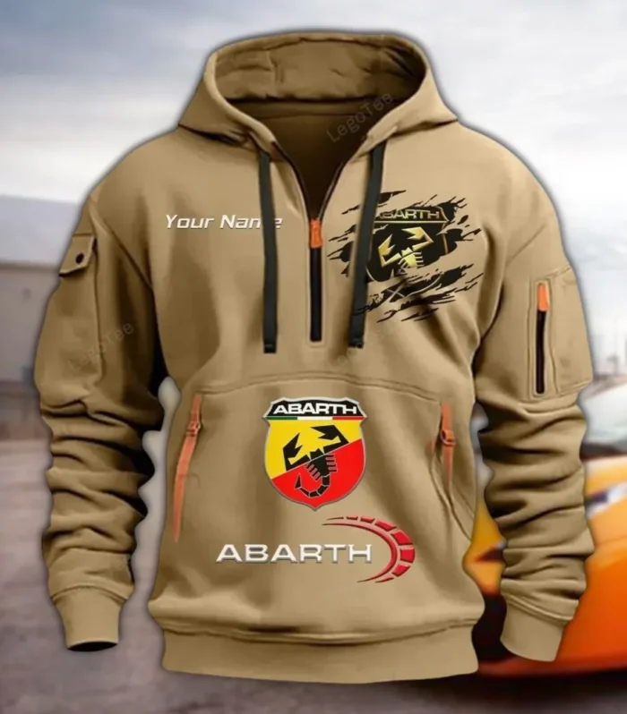 Performance Car Hoodie Half Zipper, Active Supporter Half-Zip Hoodie CAR113 - Khaki