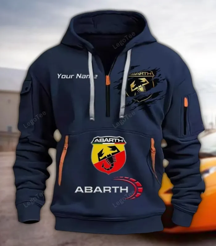 Performance Car Hoodie Half Zipper, Bold Fan Hoodie CAR113 - Navy