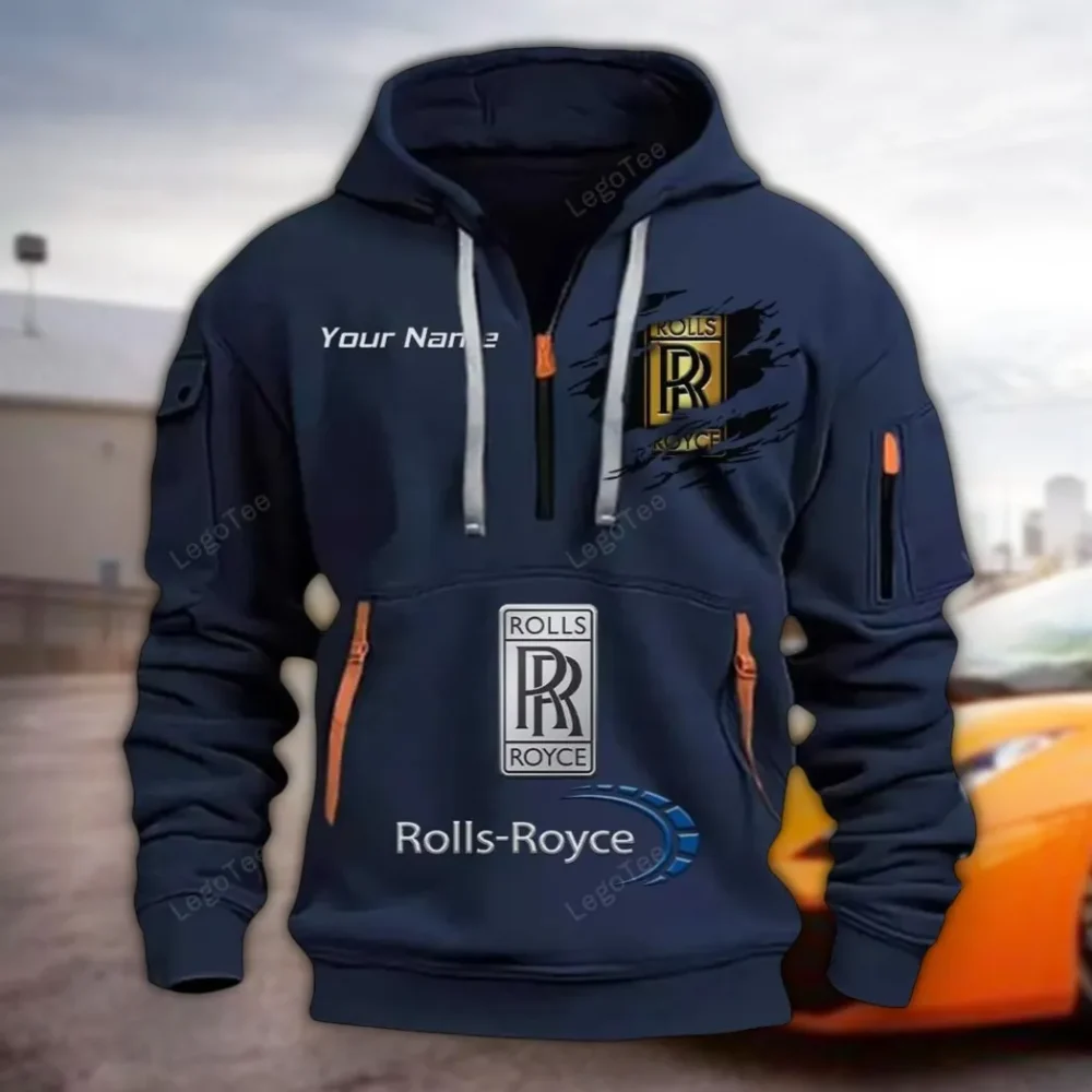 Elite Touring Vehicle Hoodie Half Zipper, Streetwear Fan Hoodie CAR113 - Navy