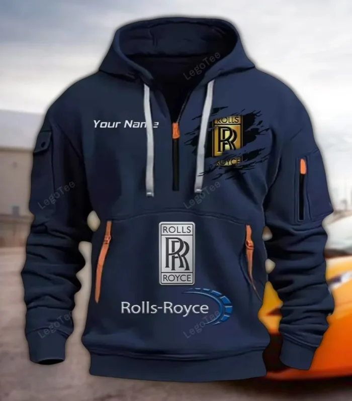 Elite Touring Vehicle Hoodie Half Zipper, Streetwear Fan Hoodie CAR113 - Navy