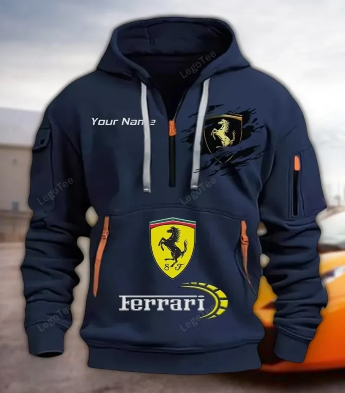 Performance GT Hoodie Half Zipper, Bold Energy Hoodie CAR113 - Navy