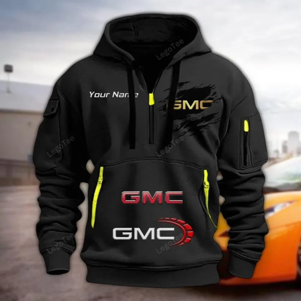 American Truck Hoodie Half Zipper, Fan Pride Half-Zip Hoodie CAR113 - Black