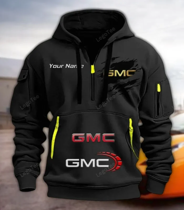 American Truck Hoodie Half Zipper, Fan Pride Half-Zip Hoodie CAR113 - Black