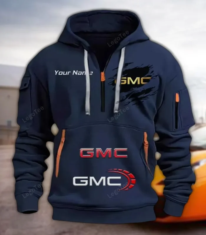 Strong Utility Vehicle Hoodie Half Zipper, Everyday Fan Hoodie CAR113 - Navy