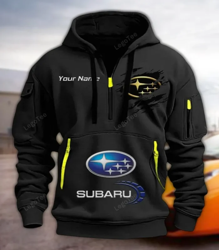 Outdoor Vehicle Hoodie Half Zipper, Fan Pride Half-Zip Hoodie CAR113 - Black