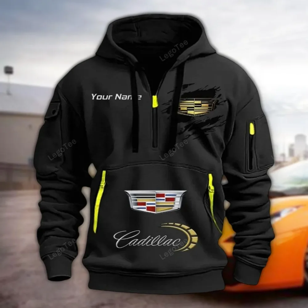 Luxury Sedan Hoodie Half Zipper, Performance Fan Hoodie CAR113 - Black