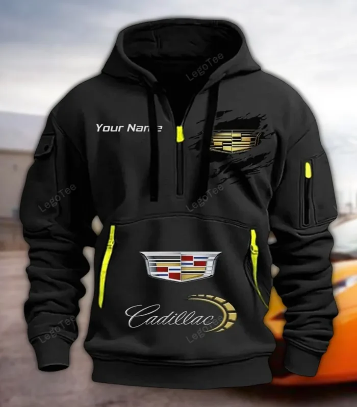 Luxury Sedan Hoodie Half Zipper, Performance Fan Hoodie CAR113 - Black