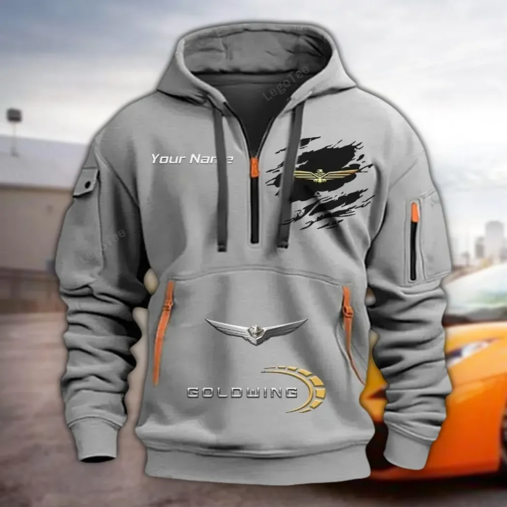 Touring Motorcycle Hoodie Half Zipper, Game Time Hoodie CAR113 - Gray