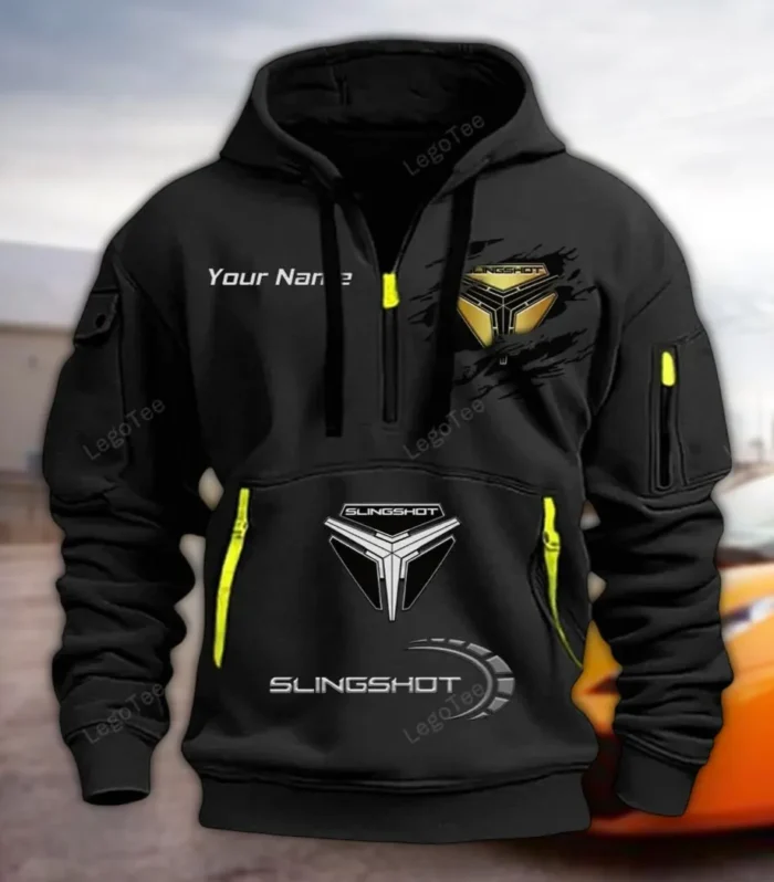 Adventure Cruiser Hoodie Half Zipper, True Fan Hoodie CAR113 - Black