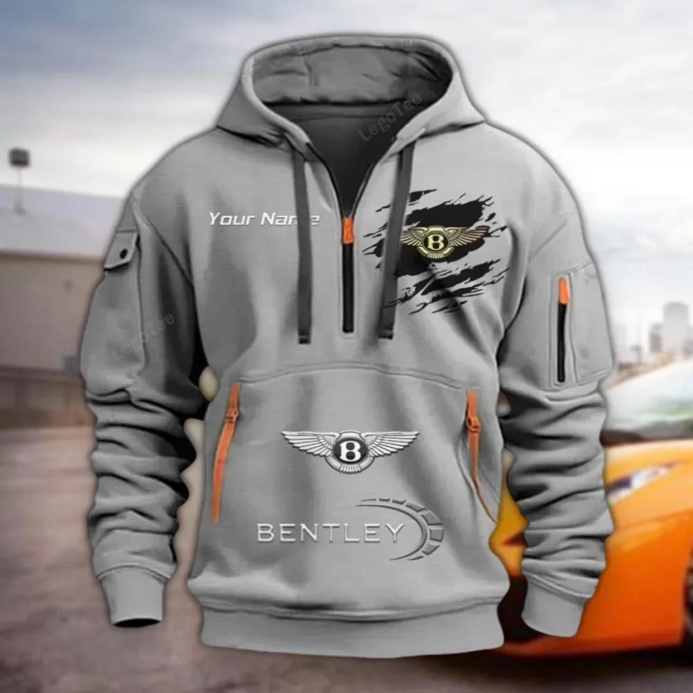 Flagship Luxury Auto Hoodie Half Zipper, Active Supporter Half-Zip Hoodie CAR113 - Gray