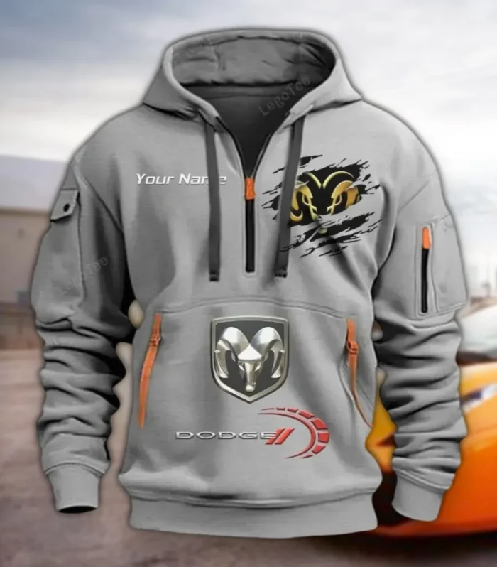 Performance Vehicle Hoodie Half Zipper, Lifestyle Fan Half-Zip Hoodie CAR113 - Gray