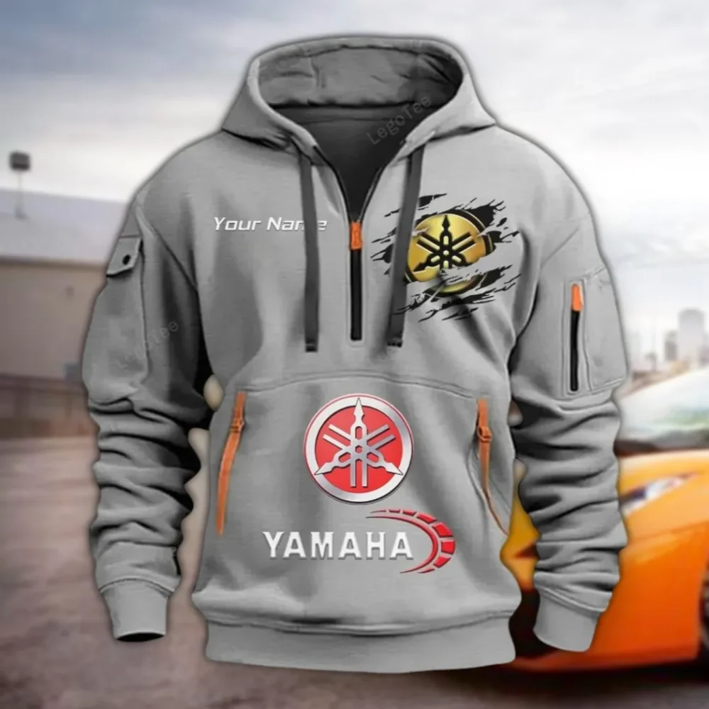 Dual-Sport Bike Hoodie Half Zipper, Warm Up Hoodie CAR113 - Gray