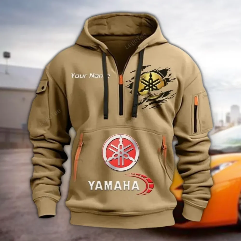 Dual-Sport Bike Hoodie Half Zipper, Game Day Half-Zip Hoodie CAR113 - Khaki