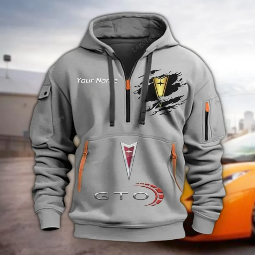 Speed Machine Hoodie Half Zipper, All-Season Fan Half-Zip Hoodie CAR113 - Gray