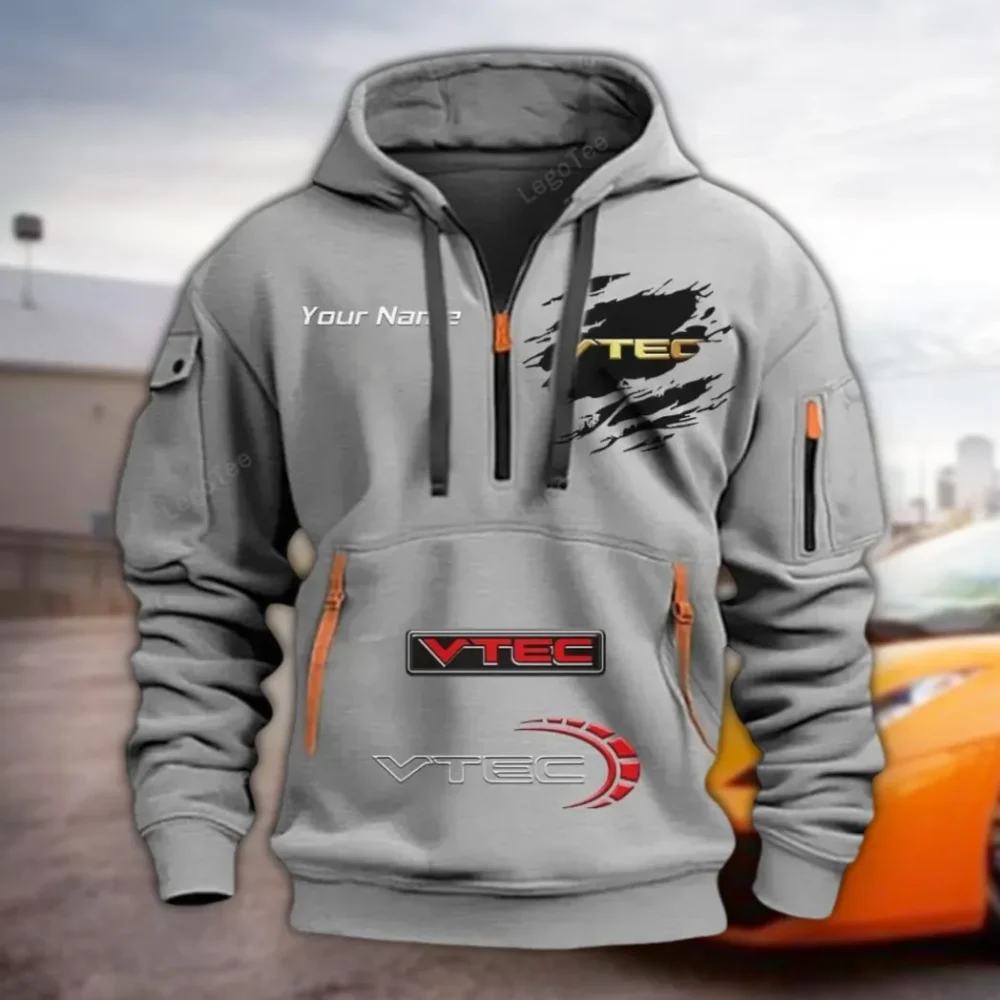 Performance Sedan Hoodie Half Zipper, Modern Sport Hoodie CAR113 - Gray