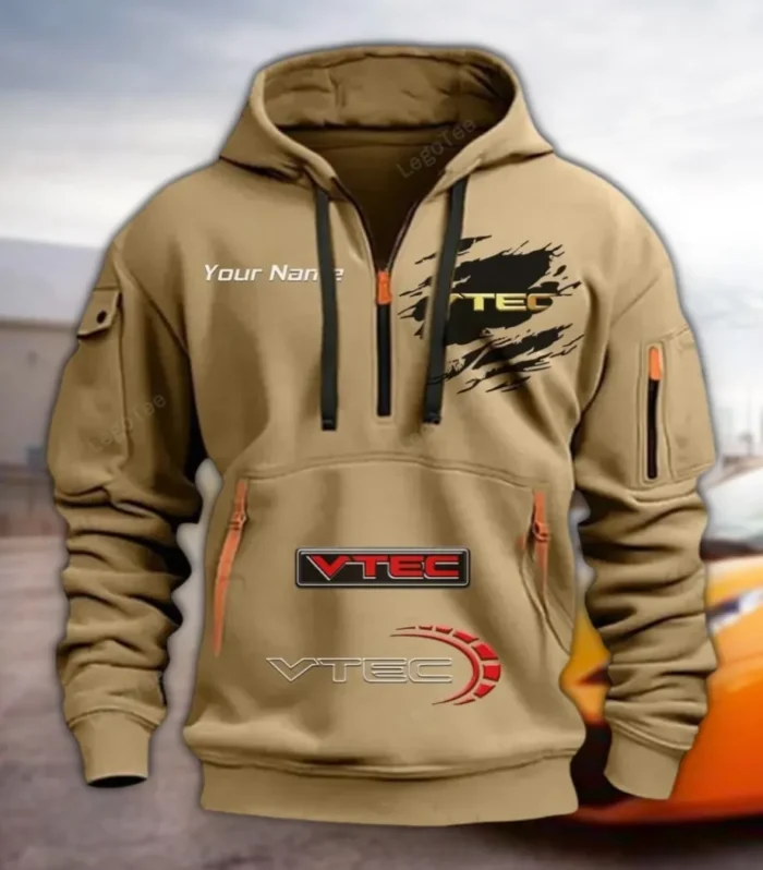 Performance Sedan Hoodie Half Zipper, Active Supporter Half-Zip Hoodie CAR113 - Khaki