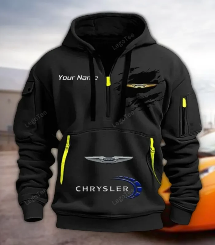 Minivan Hoodie Half Zipper, All-Season Fan Half-Zip Hoodie CAR113 - Black