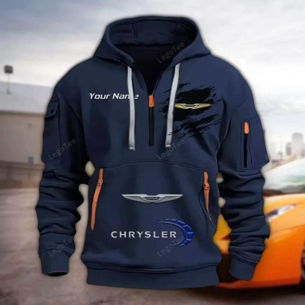 Family Car Hoodie Half Zipper, Active Spirit Hoodie CAR113 - Navy