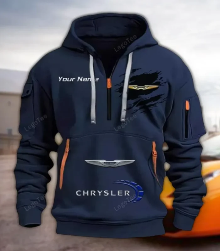 Family Car Hoodie Half Zipper, Active Spirit Hoodie CAR113 - Navy