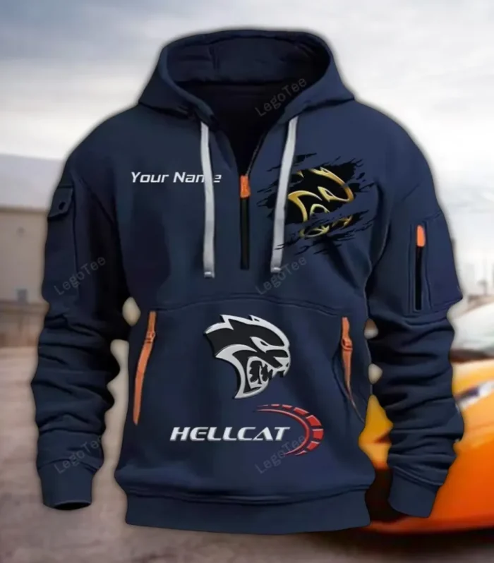 Street Beast Coupe Hoodie Half Zipper, Supporter Spirit Hoodie CAR113 - Navy