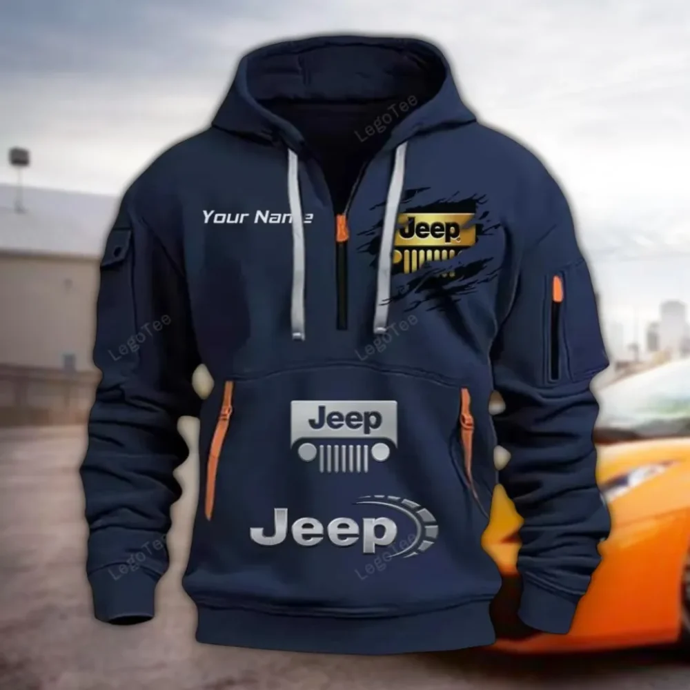 Terrain Auto Hoodie Half Zipper, Sport Spirit Hoodie CAR113 - Navy