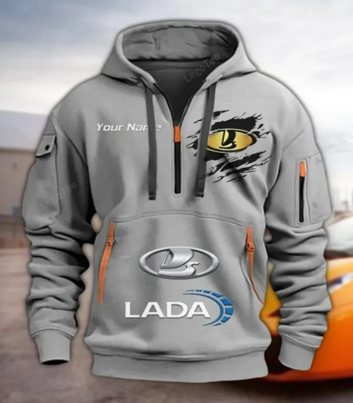Budget Vehicle Hoodie Half Zipper, All-Season Fan Half-Zip Hoodie CAR113 - Gray