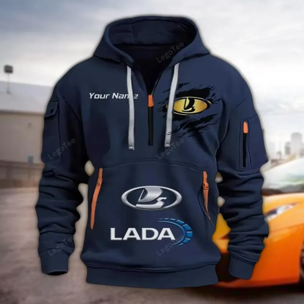 Hatchback Hoodie Half Zipper, Fan Pride Half-Zip Hoodie CAR113 - Navy