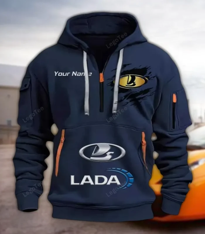 Hatchback Hoodie Half Zipper, Fan Pride Half-Zip Hoodie CAR113 - Navy