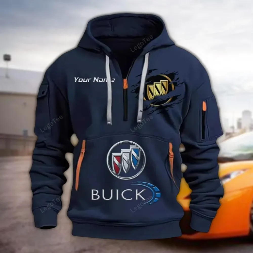 Comfort-Oriented Car Hoodie Half Zipper, Supporter Spirit Hoodie CAR113 - Navy