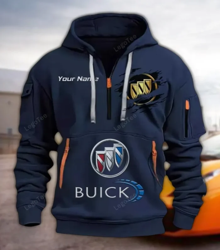 Comfort-Oriented Car Hoodie Half Zipper, Supporter Spirit Hoodie CAR113 - Navy