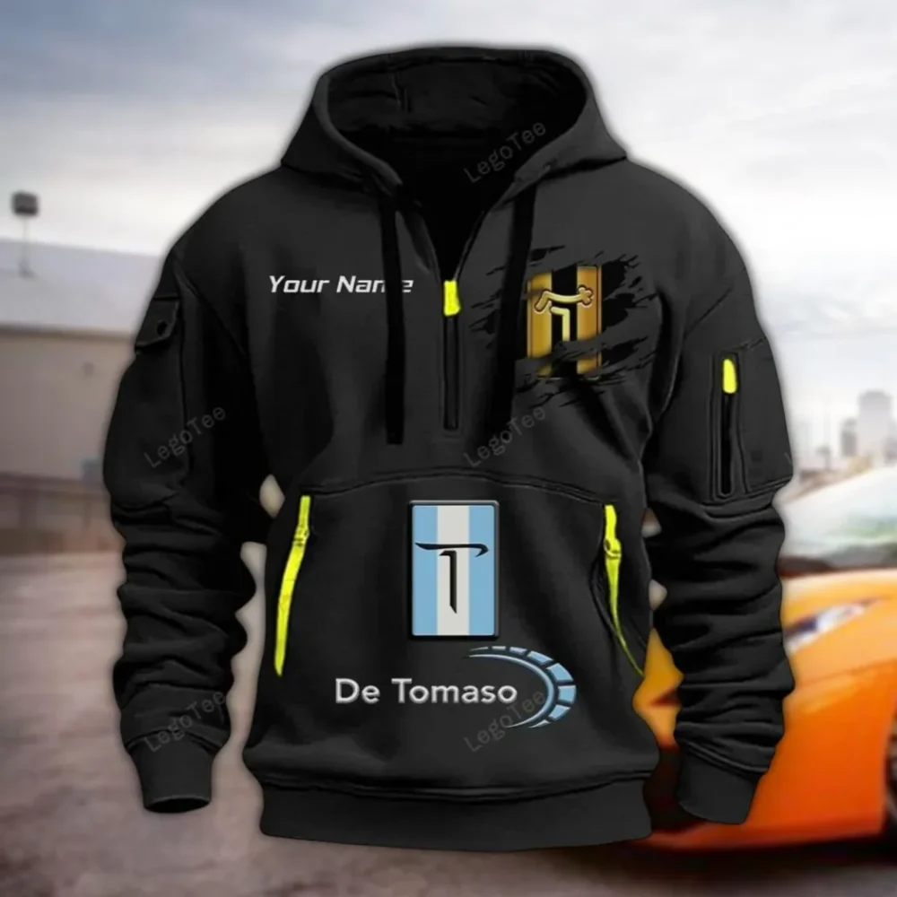 Track Monster Hoodie Half Zipper, True Fan Hoodie CAR113 - Black