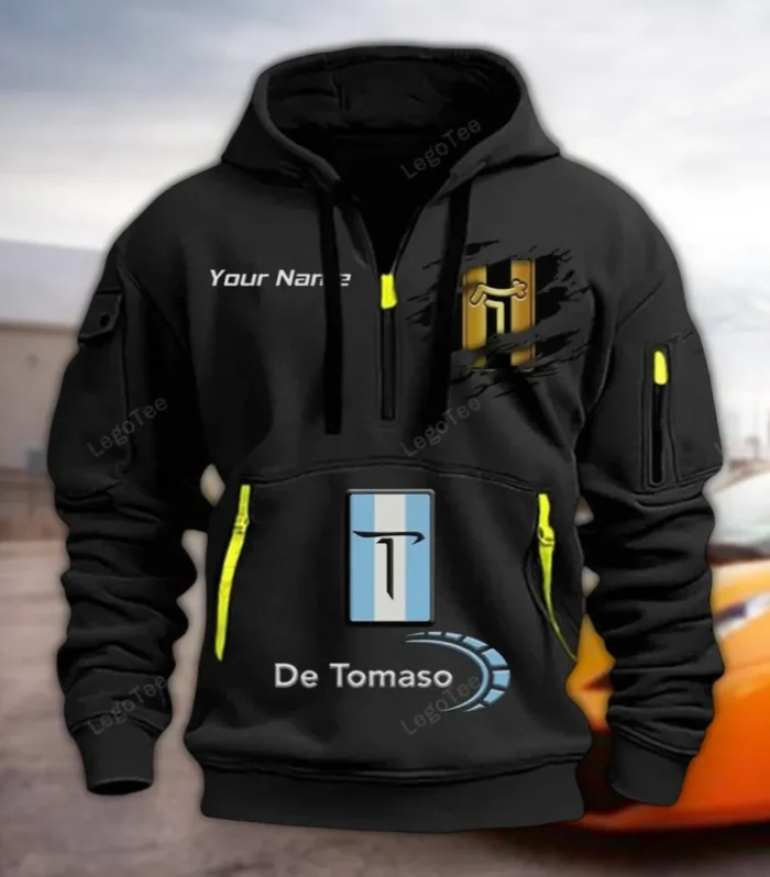 Track Monster Hoodie Half Zipper, True Fan Hoodie CAR113 - Black
