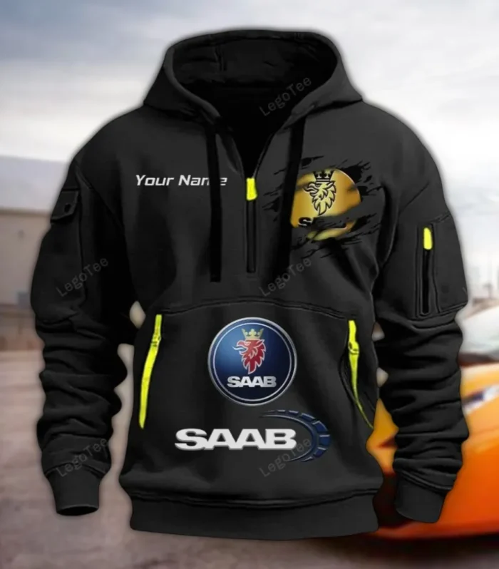 Premium Off-Road Ride Hoodie Half Zipper, Warm Up Hoodie CAR113 - Black