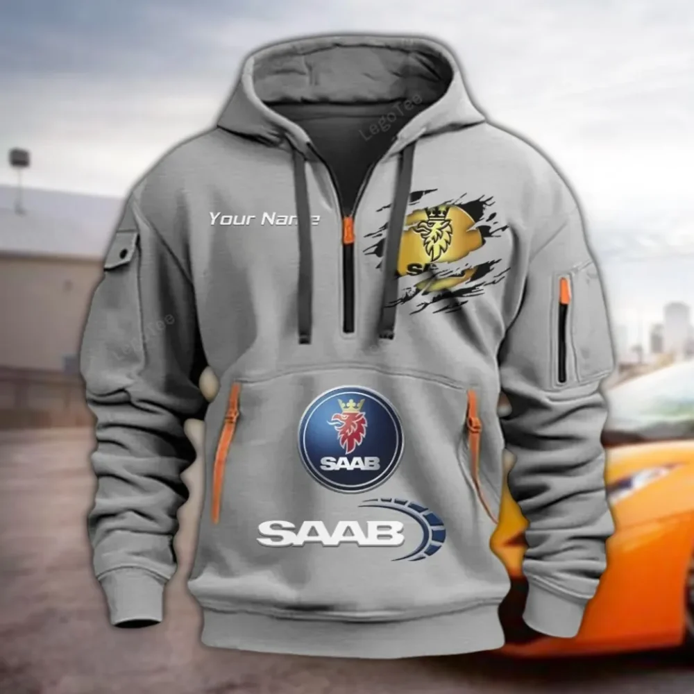 Adventure SUV Hoodie Half Zipper, Classic Sport Half-Zip Hoodie CAR113 - Gray