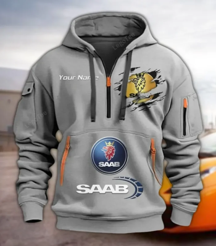 Adventure SUV Hoodie Half Zipper, Classic Sport Half-Zip Hoodie CAR113 - Gray
