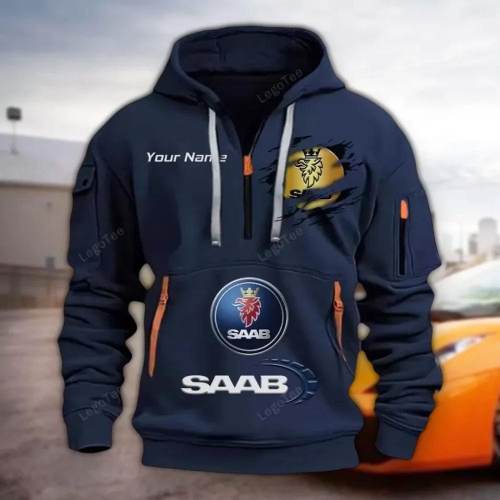 Premium Off-Road Ride Hoodie Half Zipper, Fan Pride Half-Zip Hoodie CAR113 - Navy