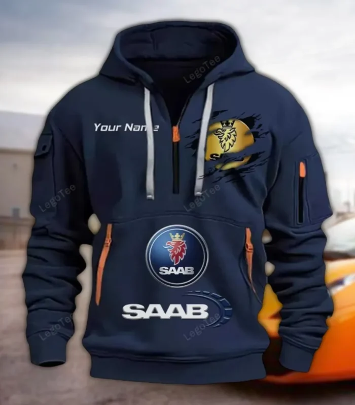 Premium Off-Road Ride Hoodie Half Zipper, Fan Pride Half-Zip Hoodie CAR113 - Navy