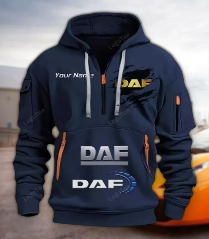 Road Hauler Hoodie Half Zipper, True Supporter Half-Zip Hoodie CAR113 - Navy