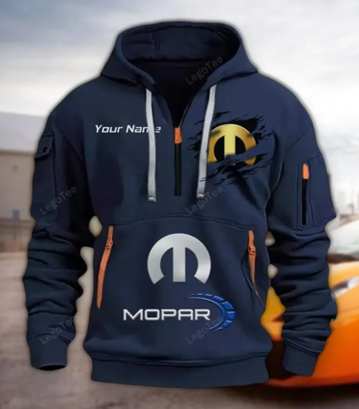 Car Culture Hoodie Half Zipper, Sport Spirit Hoodie CAR113 - Navy