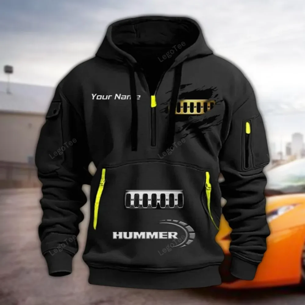 Adventure 4x4 Hoodie Half Zipper, Supporter Style Half-Zip Hoodie CAR113 - Black