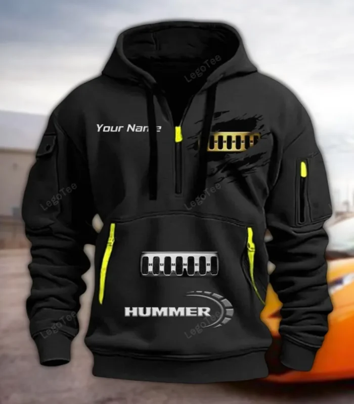 Adventure 4x4 Hoodie Half Zipper, Supporter Style Half-Zip Hoodie CAR113 - Black